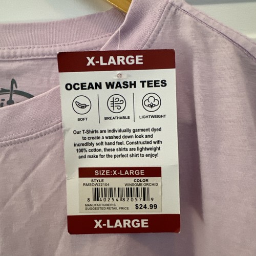 Reel Life Short Sleeve Men's Fishing Ocean Washed Winsome Orchid T-Shirt -XL NWT - Picture 4 of 4
