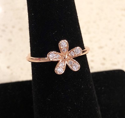 Pandora Dazzling Daisy, Rose Gold, Ring #180932CZ +HINGED