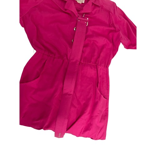 Italienisches Kleid mit Gürtel Rosa Damengröße 7/8 Langarm Kragen Baumwolle - Bild 5 von 10