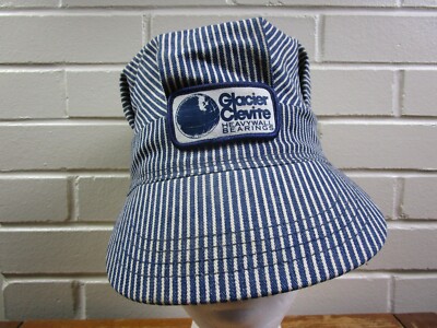 VTG Pinstriped Railroad Train Conductor Hat Glacier Clevite Heavywall Bearings