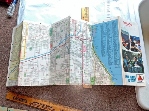 CHICAGO STREET MAP CITGO A NICE PLACE TO VISIT 1973 H.M. GOUSHA CO. SAN JOSE CA - Picture 5 of 5