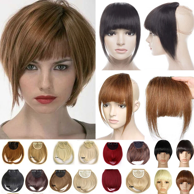 Extensiones de cabello con flecos y flecos naturales reales gruesas como humanas R2 Foto 2 de 4