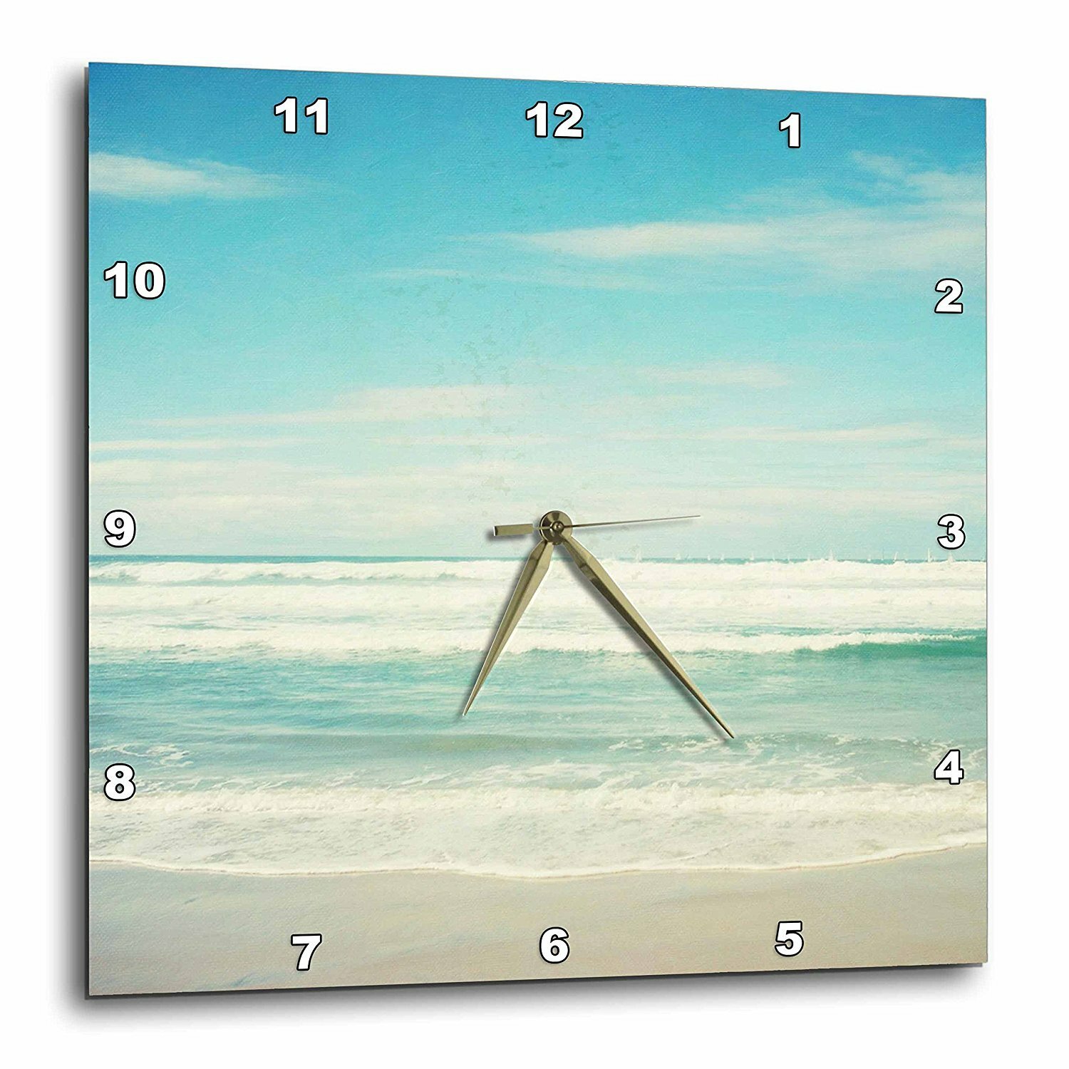 3Drose Dpp_164479_2 Gentle Ocean Waves Beach Theme Art-Wall Clock, 13 By 13-Inch (888414513732)