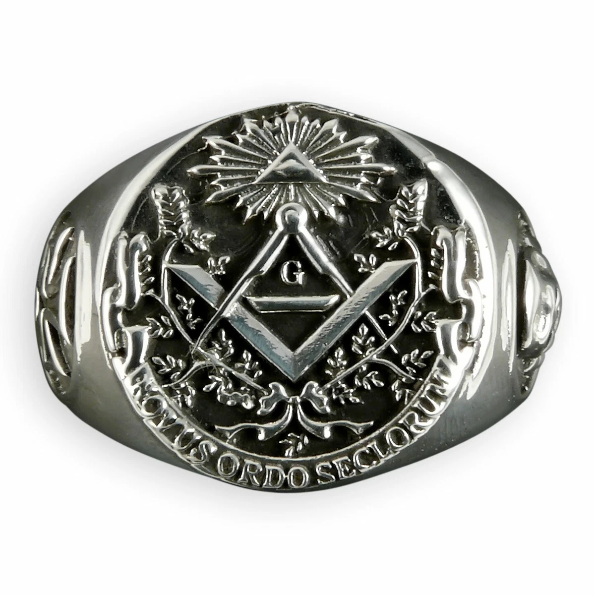 Anello Sigillo Pantheon da uomo in Argento 925 Placcato Oro