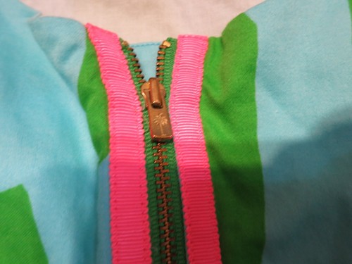 Lilly Pulitzer Women's Green/Blue/White Sleeveless Zip Pencil Dress Sz 12 - Picture 13 of 14