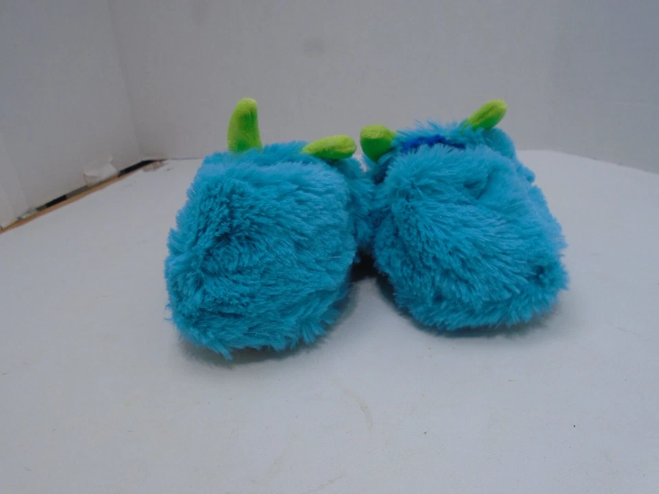 Toddler/Infant Size 9 Blue Monster furry Slip On house Shoes - Image 3 of 4