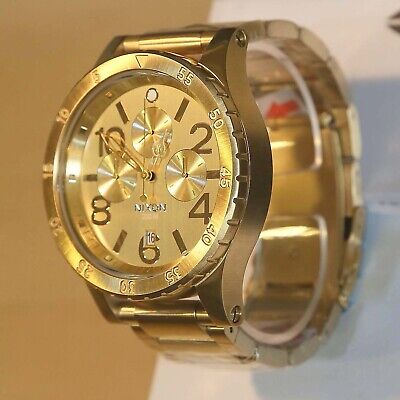 US NEW Authentic NIXON Watch Mens 48-20 CHRONO Gold Tone