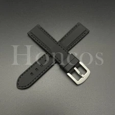 22 24 26 MM Soft Rubber Black Sport Diver Watch Band Strap Fits For Luminox IRB