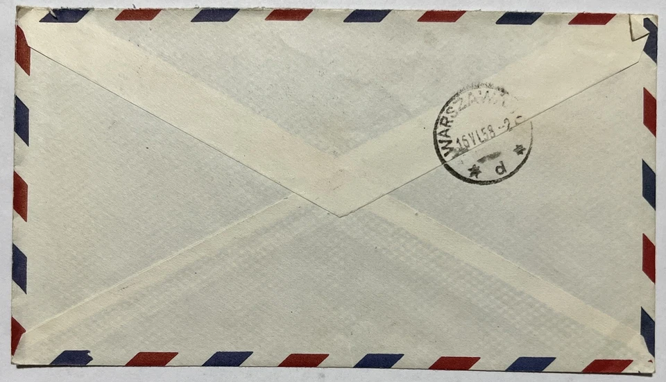 RARO 1958 RUSIA CUBIERTA DEL CONSULADO AMERICANO EN ALEMANIA ENVIADO A POLONIA Foto 2 de 3