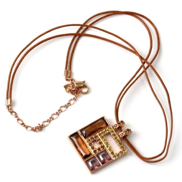 SWAROVSKI Crystal Necklace TE Ilori 851463 Leather + Gold