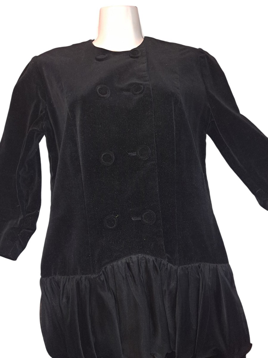 Vintage 40s Mary Muffet Original Black Velvet And Sheer Layer Midi Dress  Small | eBay