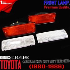 For Toyota Corolla Ke70 Dlx Fx Le Coupe 24 Door Front Lamp Amber Bonus--lens