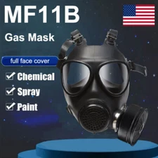 Chemical Gas Masks Full Face Cover Respirator Largre PPE With 40mm Carbon Filter