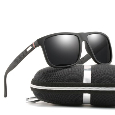 Retro Square Polarized Sunglasses with Metal Accents, TR90 Frame LIGOES TR90 Polarised Sunglasses Retro Square Flattop  main image 3