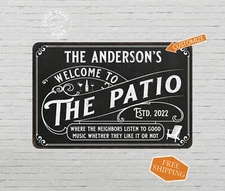 Personalized Welcome to The Patio Sign Backyard BBQ Beer Home Decor 108120112001