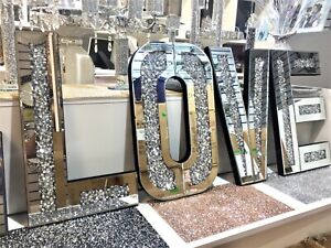 CRUSHED DIAMOND SILVER CRYSTAL ‘’LOVE’’ LETTERS,