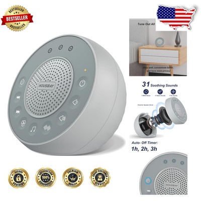 Portable Sleep Machine with Volume Control & Auto-Off Timer - Gray Finish