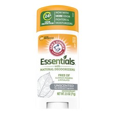 Arm  Hammer Essentials Deodorant Solid Unscented 2.5 Ounce Each