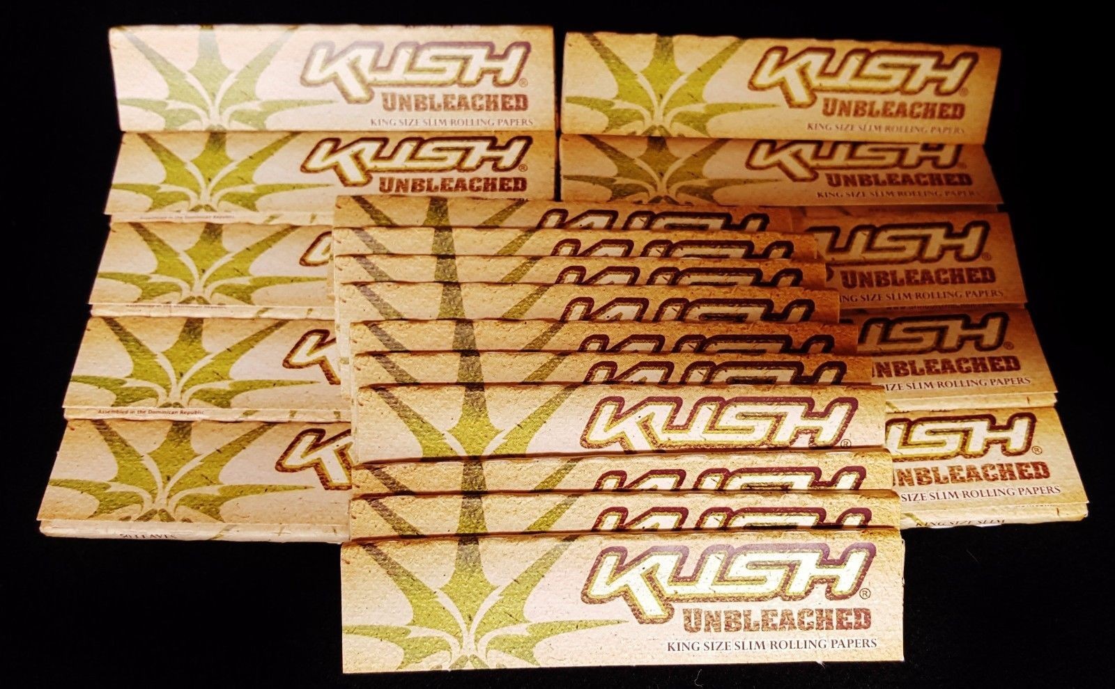 25 Packs KUSH Unbleached King Size Slim Rolling Papers with Free Shipping