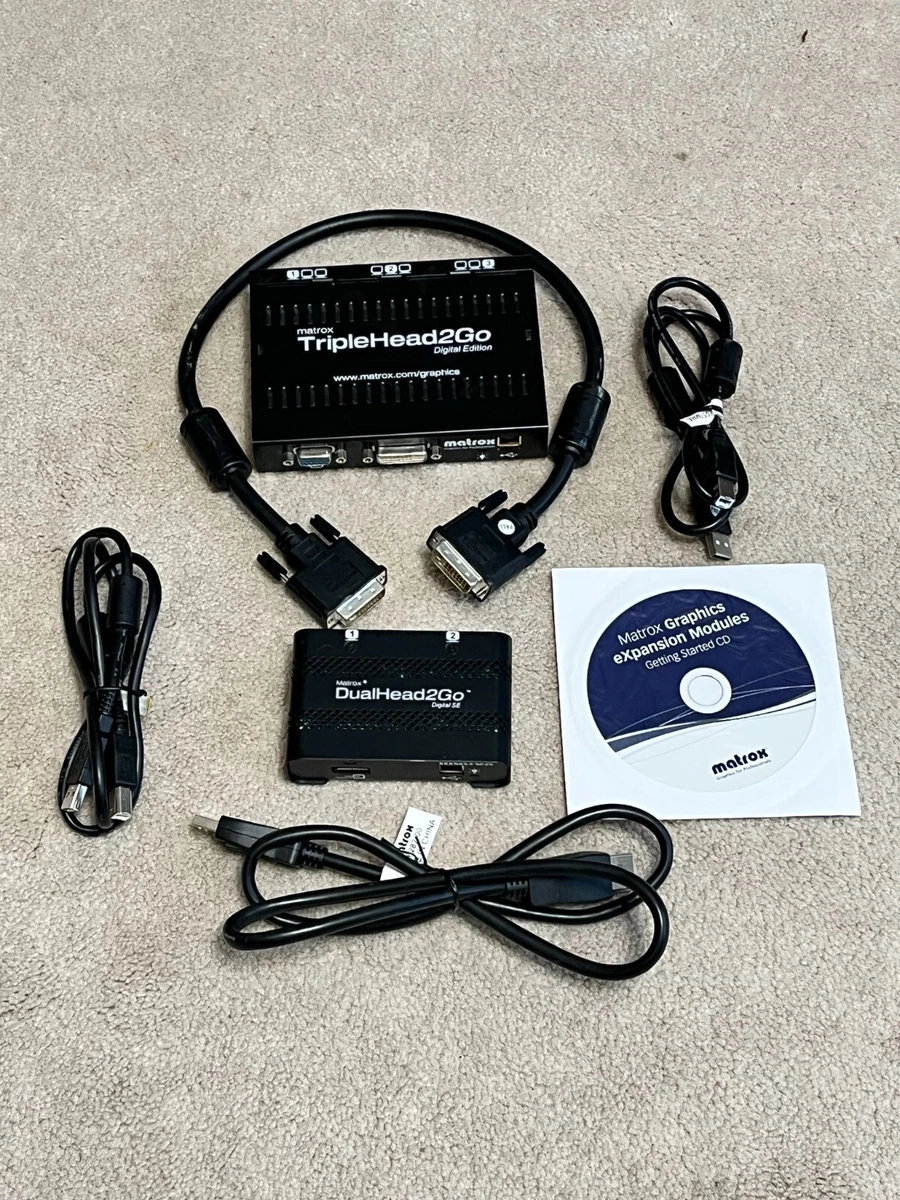 Matrox T2G-D3D-IF Triplehead2go & D2G-DP2D-IF Dualhead2go with Cables