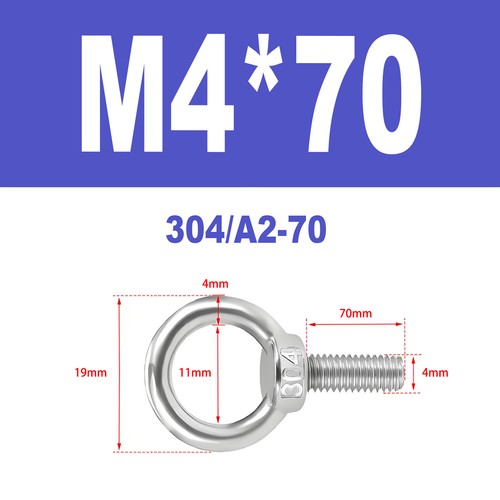Ringschrauben Edelstahl V2A A2 Ösenschrauben M3-M18 Augbolzen Augenschrauben - Bild 28 von 122