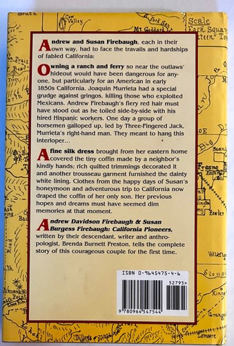 Andrew Davidson Firebaugh Susan Burgess Firebaugh: California Pioneers, VG-hc dj - Picture 2 of 6