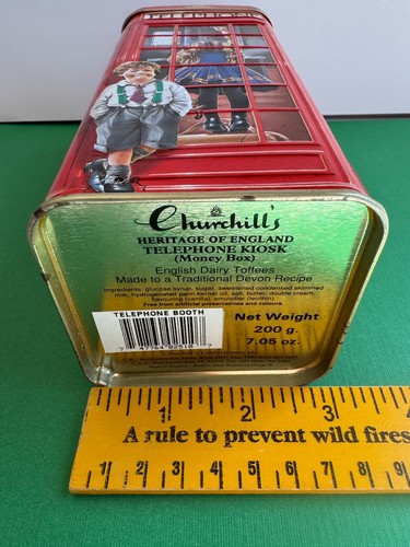 British Churchill’s Telephone Booth Tin Box Container Bank - England - Vintage - Picture 10 of 10
