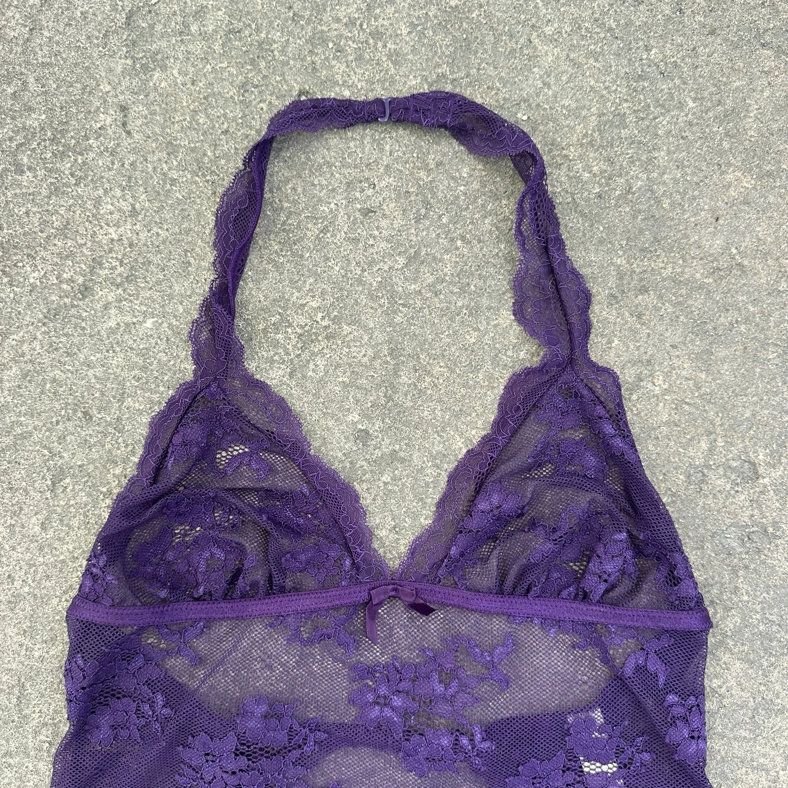 UNDERCOVER Abito lingerie Victoria Secret viola pizzo reggicalze slip taglia small