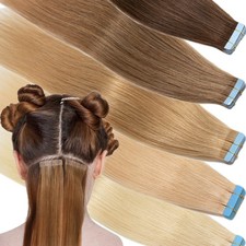 CLEARANCE Thick Tape In Skin Weft 100 Remy Human Hair Extensions Darkbrown 100G