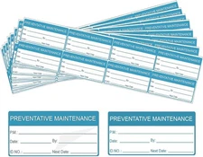 Self Laminating Preventative Maintenance Labels 1 x 2 Inch 1 x 2 Inch, Blue 