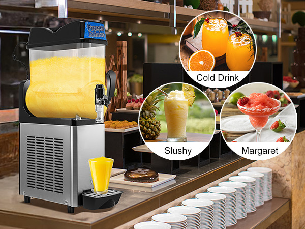 Ginkman All New Commercial 1/2 Tank 12/24L Frozen Drink Slushy Making Machine