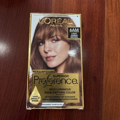 Loreal Superior Preference Hair Color #6AM Light Amber Brown - new & improved