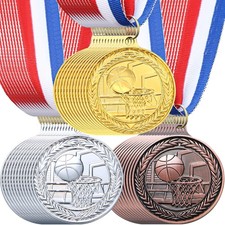 RoundFunny Award Medal Bulk Basketball Soccer Football Gold Silver Bronze Trophy