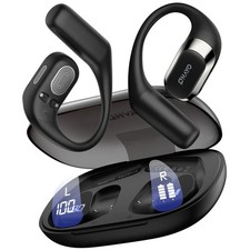 Open Ear Bluetooth 5.4 Headphones Waterproof Sport Earbuds 40H Playtime Black