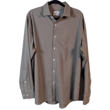 Mizzen Main Mens XL Button Down Shirt Standard Fit Red Green Check Performance