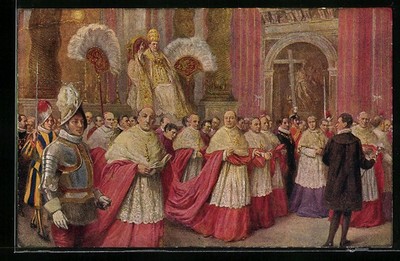 AK Il Pontefice Pio XI in sedia Gestatoria nella Basilica di San Pietro, Papst  
