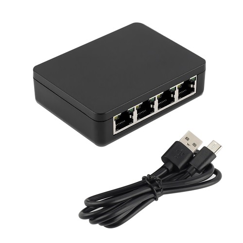 1 PC 1/4 1000Mbps Black ABS RJ45 LAN Network Splitter Adapter Accessories - 第 3/18 張圖片