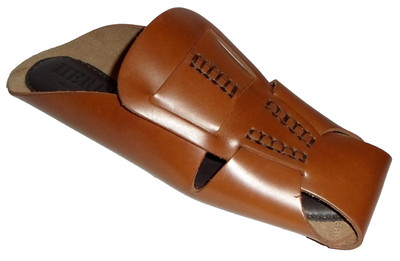 HEREU  Cognac Leather Flat Sandals (39) 8M SPAIN