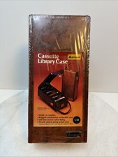 Vintage Marsand 12 Cassette Tape Carrying Case Brown Leather look 