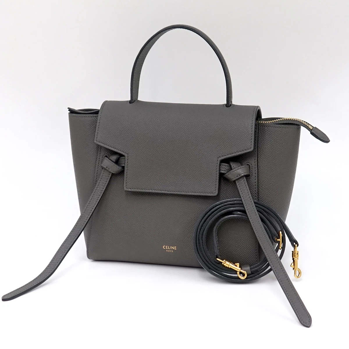 CELINE♡バッグ♡nano Celine Black Smooth Calfskin Leather Nano Luggage Tote Bag