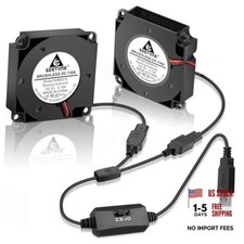 40mm USB Blower Fan with 3 Speed Control, DC 5V Powered, 2-Pack  40x10mm