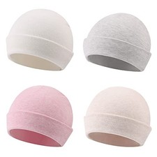 Spring Infant Hospital Beanie Newborn Preemie-3 Months White pink gray beige
