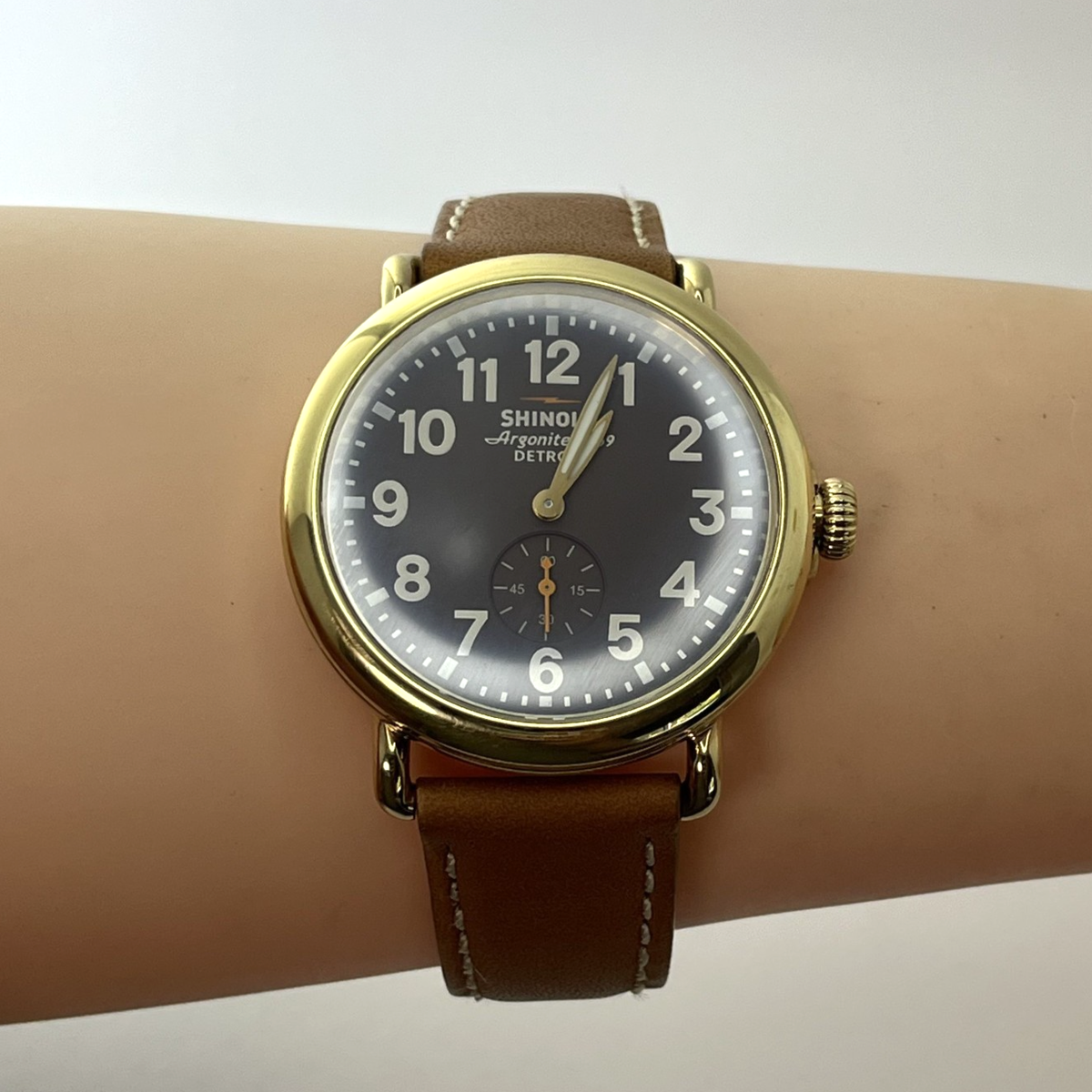 SHINOLA Argonite-1069 Detroit Quartz Watch leather Band USA MADE - Main Image