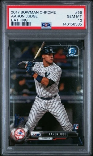 2017 Bowman Chrome Aaron Judge (White Pinstripe Jersey) PSA 10 GEM MT Rookie RC