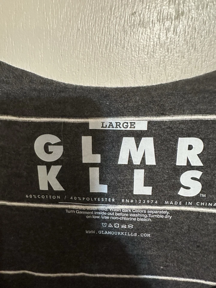 Camiseta sin mangas Juniors Glamour Kills Racerback, rayas grises/blancas, L Foto 3 de 3