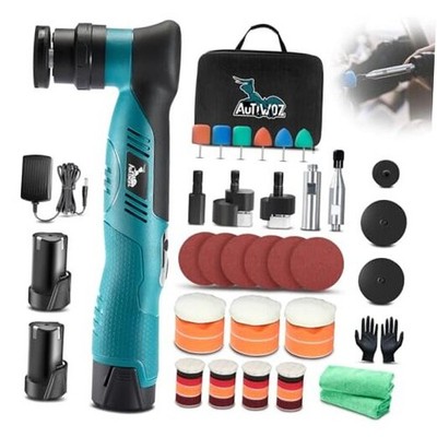 Cordless Mini Polisher Fast Change 1/3inch 12mm and 3mm Orbital, DA/RO KIT 2