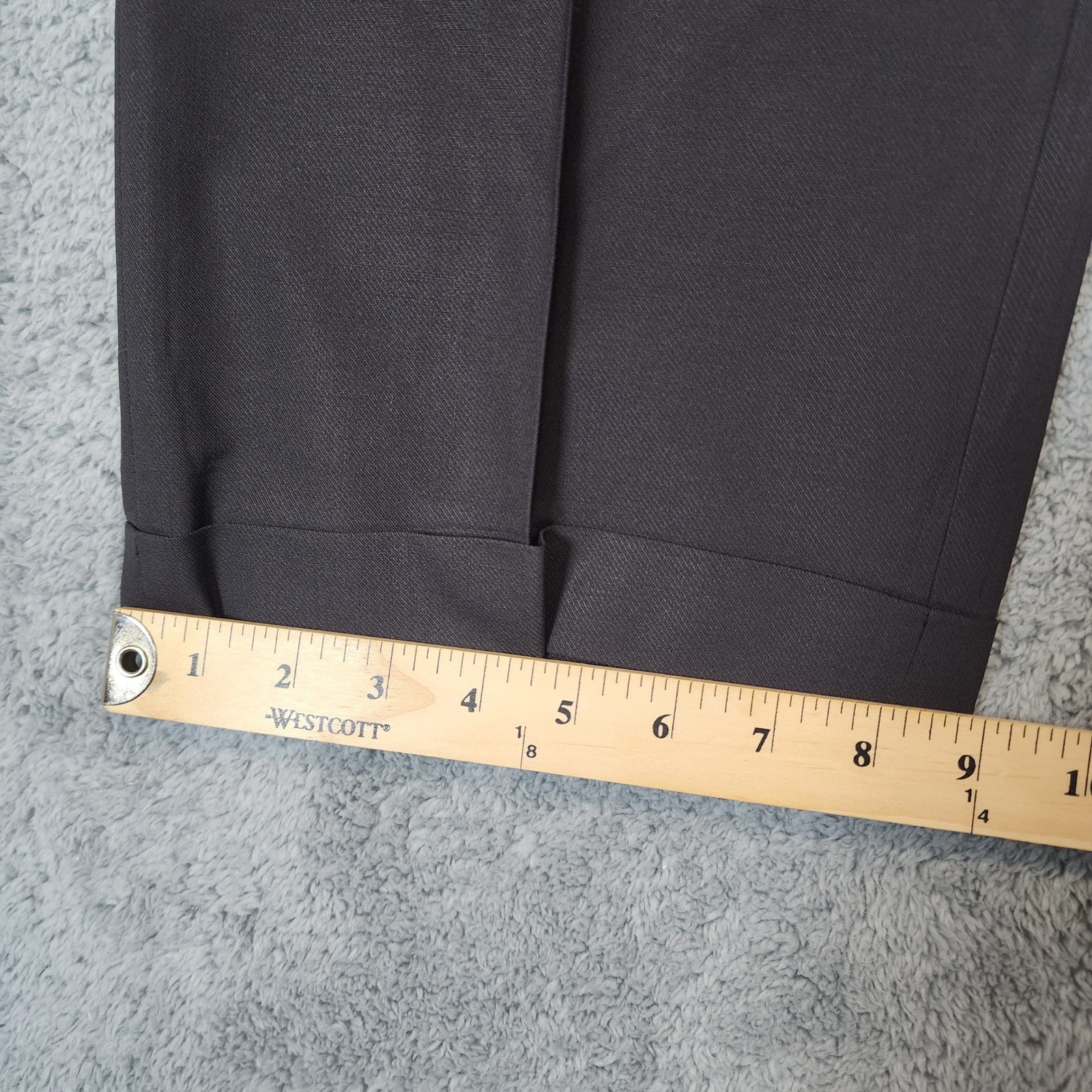 Armani Collezioni Wool Pants Mens 32x28 Black Pleated Dress Cuffed Made in Italy