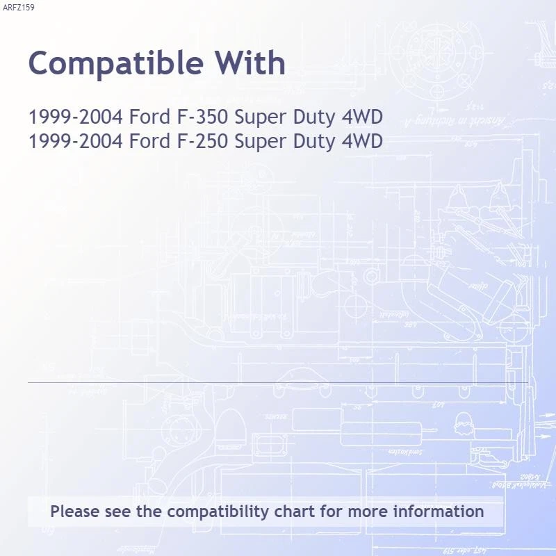 2pc Open Front Center Caps for 1999-04 Ford F-250/F-350 Super Duty 4WD - Chrome - Image 3 of 4