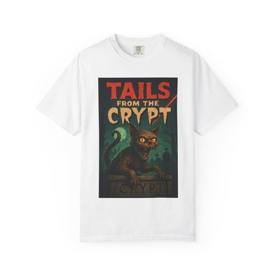 Tails From The Crypt cat poster T-Shirt | spooky vintage horror tee