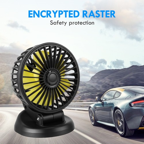 12V Car Dual Head Fan Portable Vehicle Truck 360° Rotatable Auto Cooler Air Fan - Picture 44 of 60